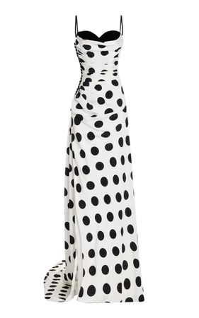 Draped Polka-Dot Silk-Crepe Gown By Sergio Hudson | Moda Operandi