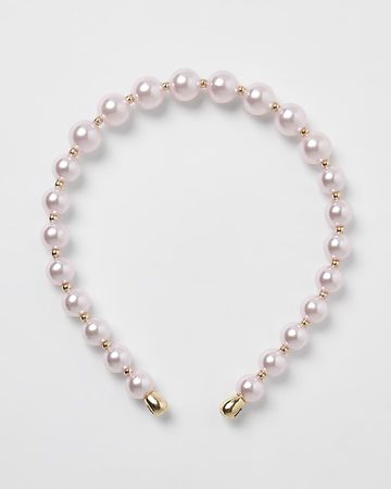 Pink pearl headband | River Island
