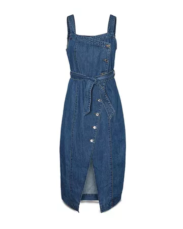 Vero Moda Yasemin Asymmetric Button Denim Dress | Bloomingdale's