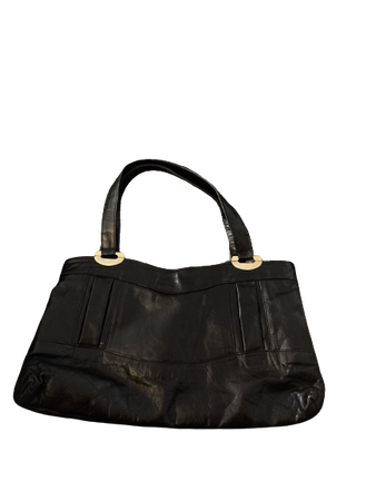 vintage black gold leather bag