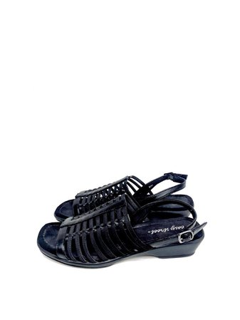 90's Minimalist Black Caged Sandals/Size 8.5/Easy | Etsy