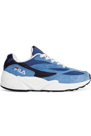 Fila | 94 suede, leather and canvas sneakers | NET-A-PORTER.COM