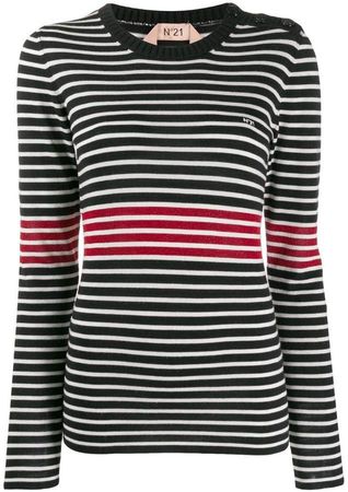 slim striped knit top