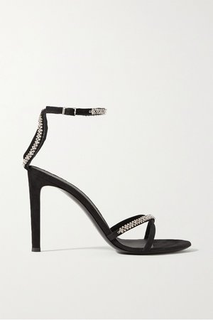 Black Crystal-embellished suede sandals | Giuseppe Zanotti | NET-A-PORTER