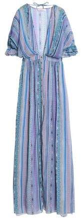Ruffle-trimmed Printed Silk-chiffon Maxi Dress