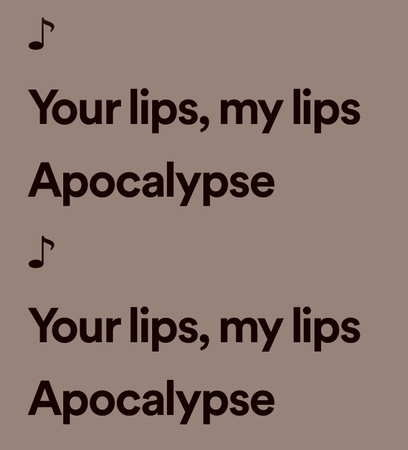 apocalypse lyrics Spotify