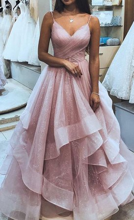 Pale pink prom dress