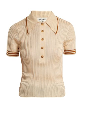 Shanita ribbed-knit polo-shirt | Acne Studios | MATCHESFASHION.COM US | APPAREL | Polo shirt women
