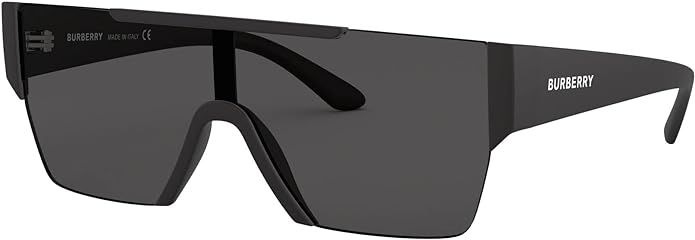 Amazon.com: BURBERRY BE 4291 346487 Matte Black Plastic Rectangle Sunglasses Black Lens : Burberry: Clothing, Shoes & Jewelry
