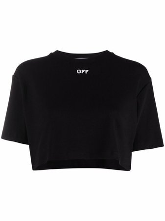 Off-White Cropped logo-print T-shirt - Farfetch
