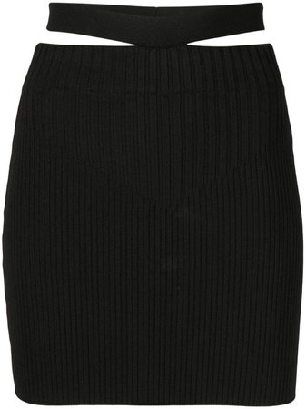 Shop ADAMO ribbed-knit mini skirt with Express Delivery - FARFETCH