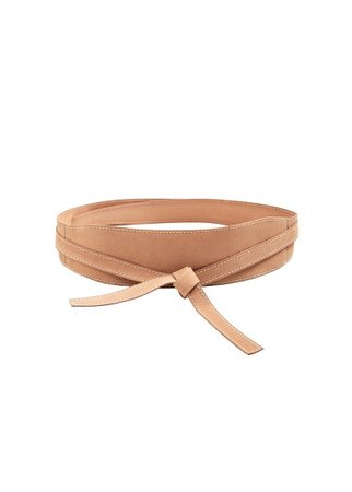 MANGO Leather obi belt