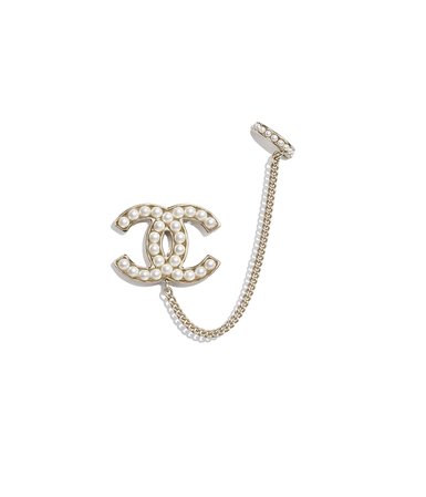 Clip-On Earrings, Metal & Glass Pearls | CHANEL