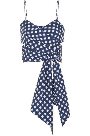 Ritual cropped checked cotton-blend wrap top | JOHANNA ORTIZ | Sale up to 70% off | THE OUTNET