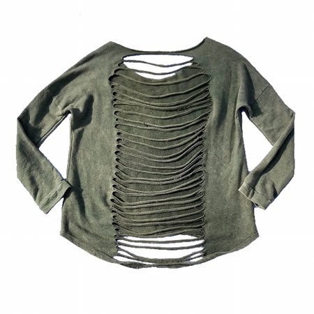 overdyed moss green cut out top