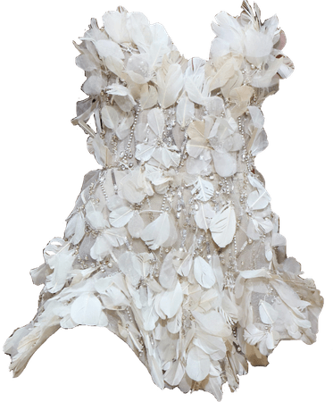 White feather mini dress