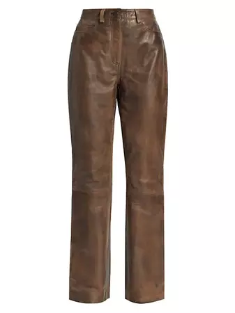 Shop Remain Birger Christensen High-Rise Leather Pants | Saks Fifth Avenue