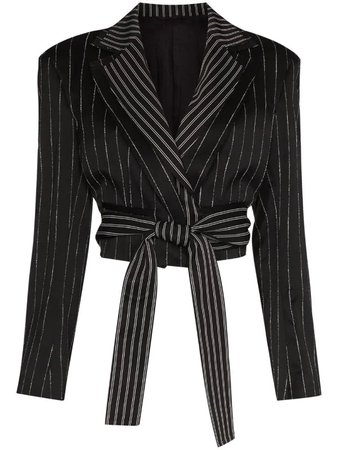 top black suit blazer stripe