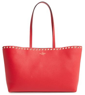 Small Rockstud Leather Tote