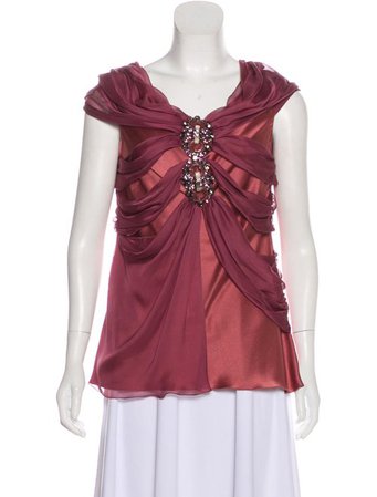 Alberta Ferretti Embellished Silk Top - Clothing - ALB27185 | The RealReal