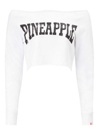 PINEAPPLE White Crop Sweatshirt - Tops - Clothing - Miss Selfridge