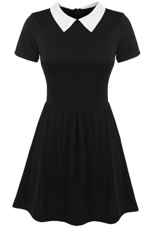 Black Mini Collared Dress