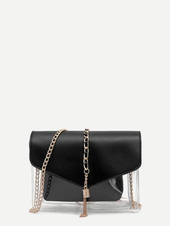 Metal Tassel Clear Bag With Inner Pouch | SHEIN USA