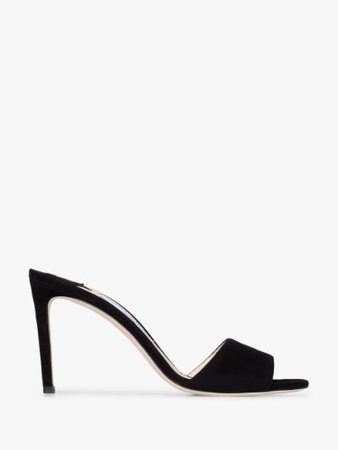 Jimmy Choo black Stacey 85 suede mules | Browns