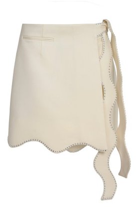 Wavy Crystal-Trimmed Wool Mini Skirt By Mach & Mach | Moda Operandi