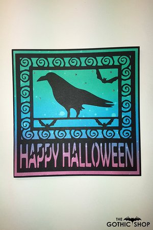 Raven Papercut Happy Halloween Handmade Card | Gifts & ware
