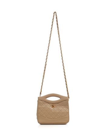 Chanel Beige Lambskin Mini Convertible Chain Shoulder Bag - RETYCHE