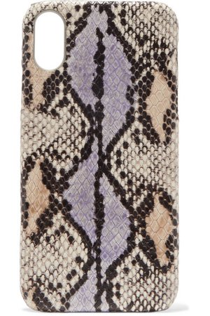 The Case Factory | Snake-effect leather iPhone XR case | NET-A-PORTER.COM
