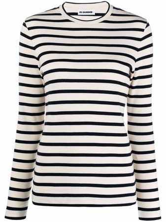 Shop Jil Sander striped long-sleeve t-shirt with Express Delivery - FARFETCH
