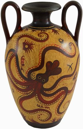 Estia Creations Minoan Art Pottery Amphora Vase - Octopus - Ancient Crete - Handmade in Greece : Home & Kitchen