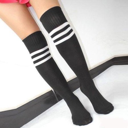 6-Colors-Lady-Football-Striped-Long-Tube-Tube-Socks-Soccer-lacrosse-Rugby-Sport-Knee-High-Socks.jpg (500×500)