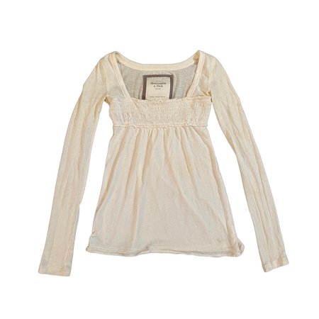 abercrombie & fitch cream babydoll top