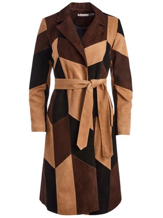 Karley Patchwork Suede Coat | Alice And Olivia