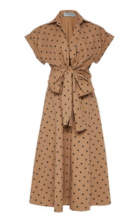 Rigone Belted Polka-Dot Cotton Shirt Dress by Silvia Tcherassi | Moda Operandi