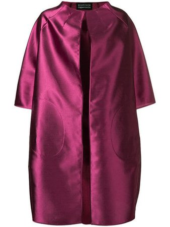 Gianluca Capannolo Satin Cocoon Coat 19EM338350 Pink | Farfetch