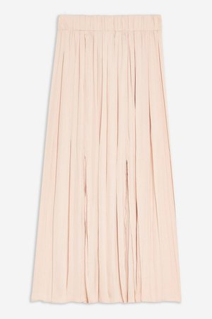 Satin Pleated Midi Skirt | Topshop pink