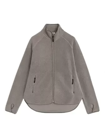 Fleece Zip Jacket - Grey - Tops - ARKET SE