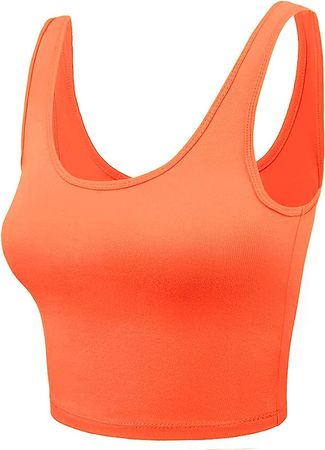 HATOPANTS Women's Lingerie Camisole Crop Tank Cotton Racerback Sleeveless Tops DEEPCORAL M at Amazon Women’s Clothing store