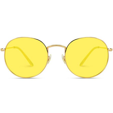Amazon.com: WearMe Pro - Polarized Round Retro Tinted Lens Metal Frame Sunglasses: Clothing