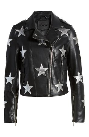 BLANKNYC Star Patch Faux Leather Moto Jacket | Nordstrom
