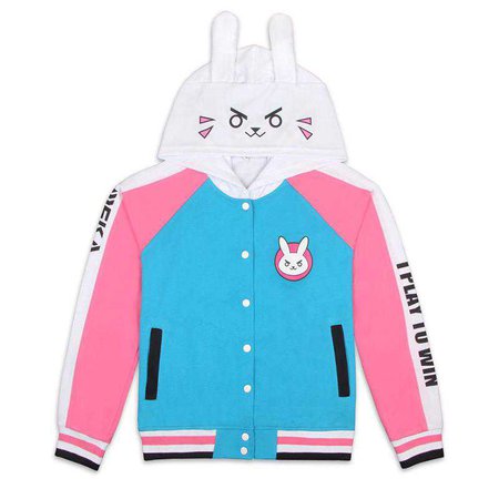 Overwatch DVA Hoodie Jacket with Bunny Ears Cosplay Costume Gamer Girl – Kawaii Babe