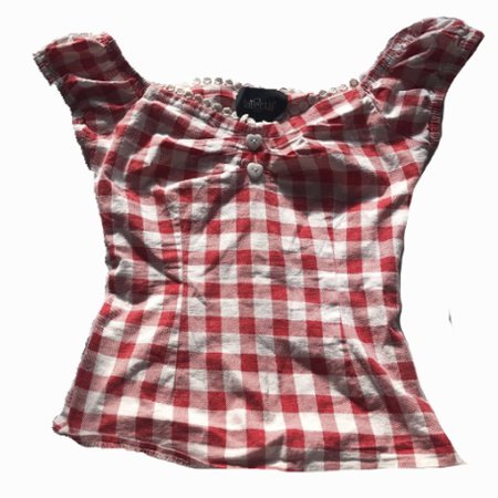 red gingham milkmaid top