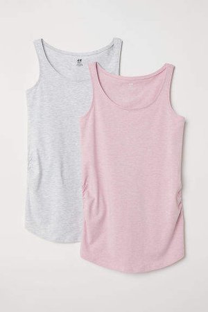 MAMA 2-pack Jersey Tank Tops - Pink