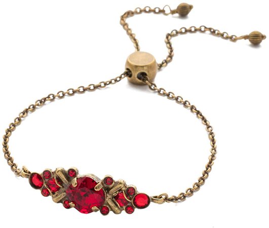 Amazon.com: Sorrelli Rosina Slider Bracelet, Antique Gold-Tone Finish, Sansa Red: Jewelry