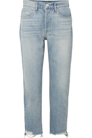 3x1 | W3 Higher Ground cropped frayed high-rise straight-leg jeans | NET-A-PORTER.COM