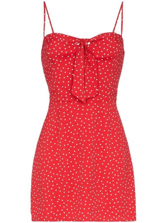 Reformation polka-dot mini dress - Red